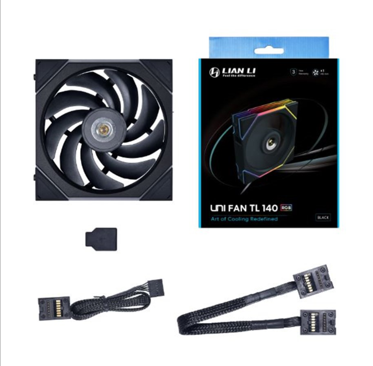 Lian Li UNI FAN TL 140 - Chassis fan - 140mm - Black with RGB LED - 29 dBA