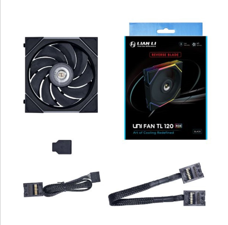 Lian Li UNI FAN TL 120 Reverse Blade - Chassis fan - 120mm - Black with RGB LED - 34 dBA