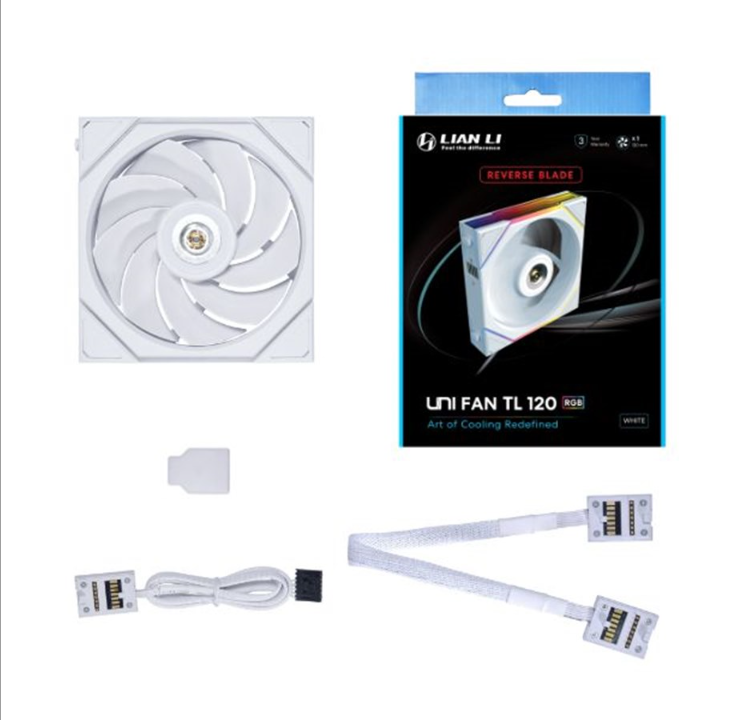 Lian Li UNI FAN TL 120 Reverse Blade - Chassis fan - 120mm - White with RGB light - 34 dBA