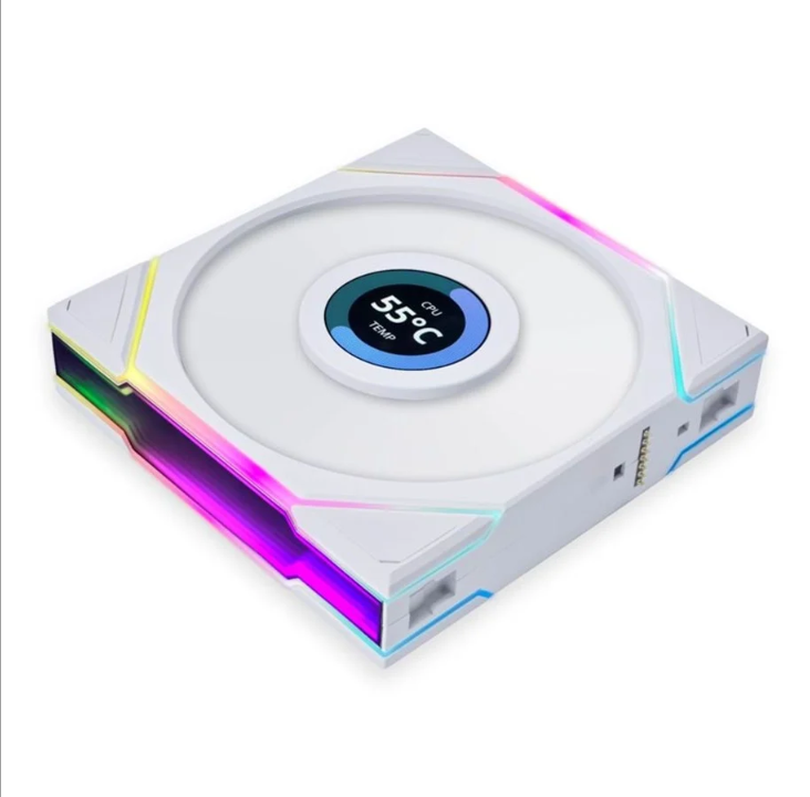 Lian Li UNI FAN TL LCD 120 (3 عبوات) - مروحة هيكل - 120 مم - أبيض مع ضوء RGB - 27 ديسيبل