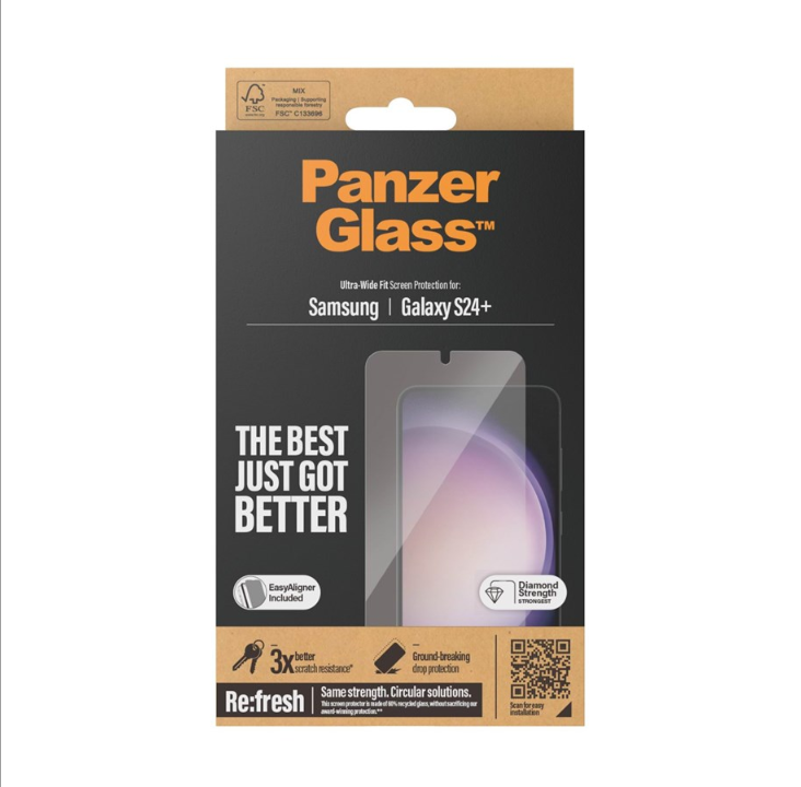 PanzerGlass Screen Protector Samsung Galaxy S24+ | Ultra Wide Fit