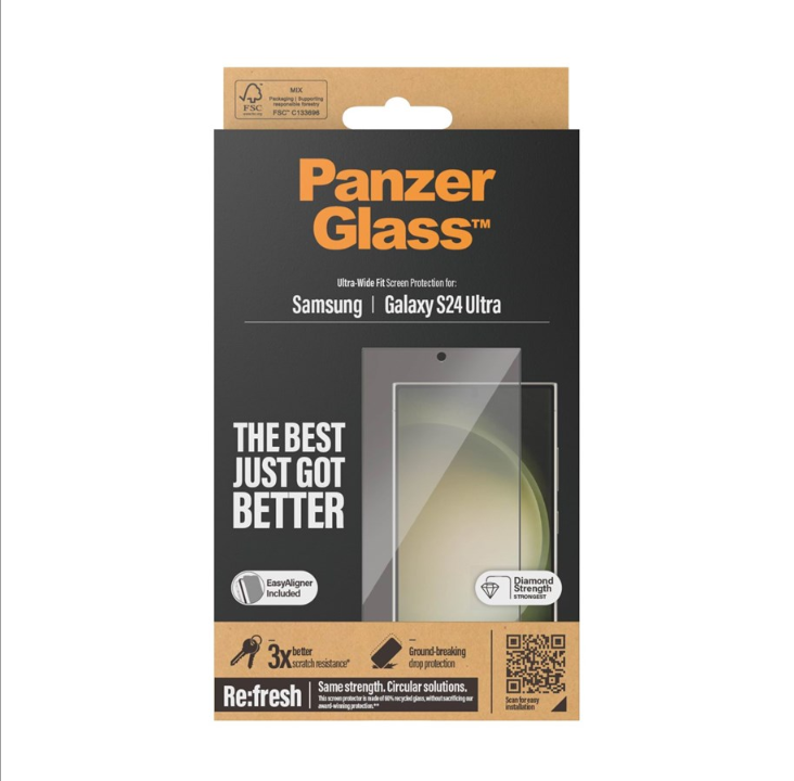 PanzerGlass Screen Protector Samsung Galaxy S24 Ultra | Ultra Wide Fit