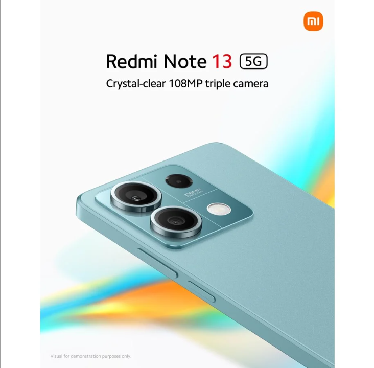 هاتف Xiaomi Redmi Note 13 5G بسعة 128 جيجابايت/6 جيجابايت - باللون الأزرق المخضر