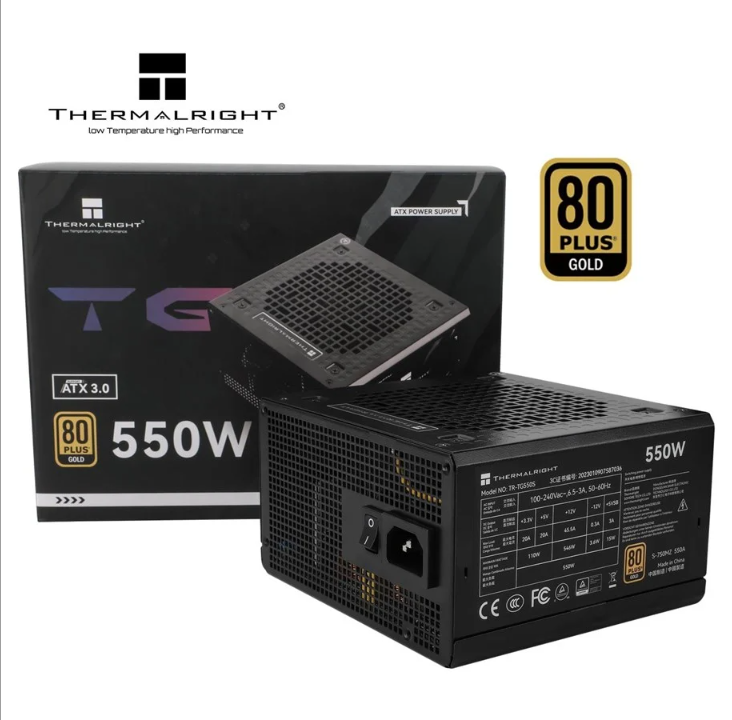 Thermalright TG S (Non-modular) Black - power supply - 550 Watt - 120 mm - 80 Plus Gold certificate