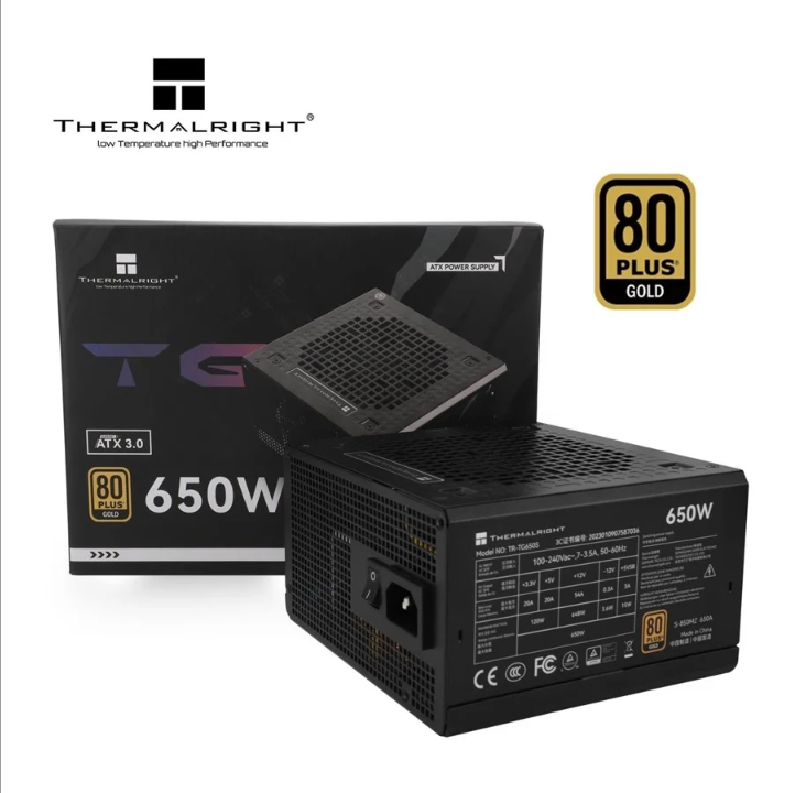 Thermalright TG S (Non-modular) Black - power supply - 650 Watt - 120 mm - 80 Plus Gold certificate