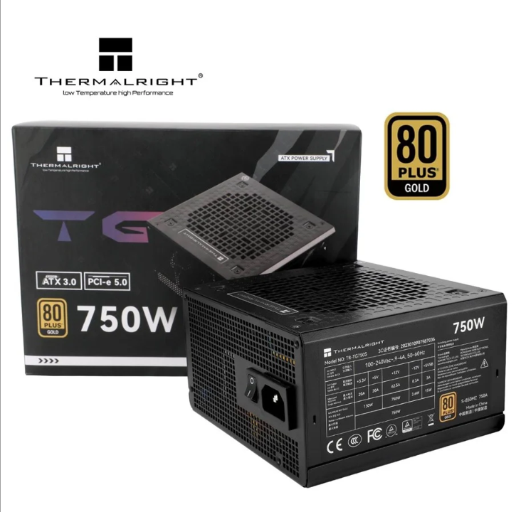 Thermalright TG S (Non-modular) Black - power supply - 750 Watt - 120 mm - 80 Plus Gold certificate