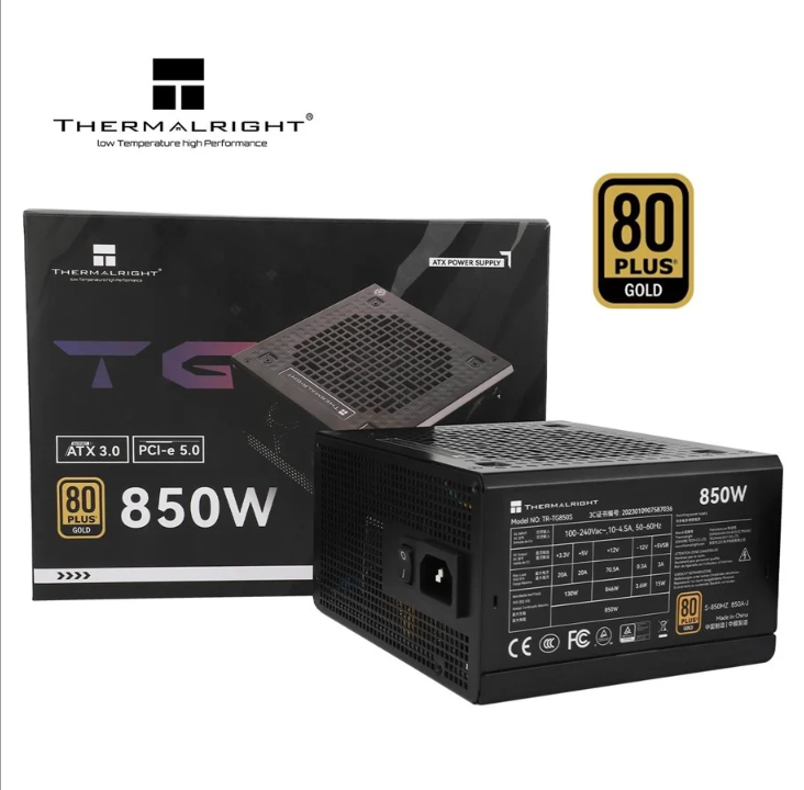 Thermalright TG S (Non-modular) Black - power supply - 850 Watt - 120 mm - 80 Plus Gold certificate