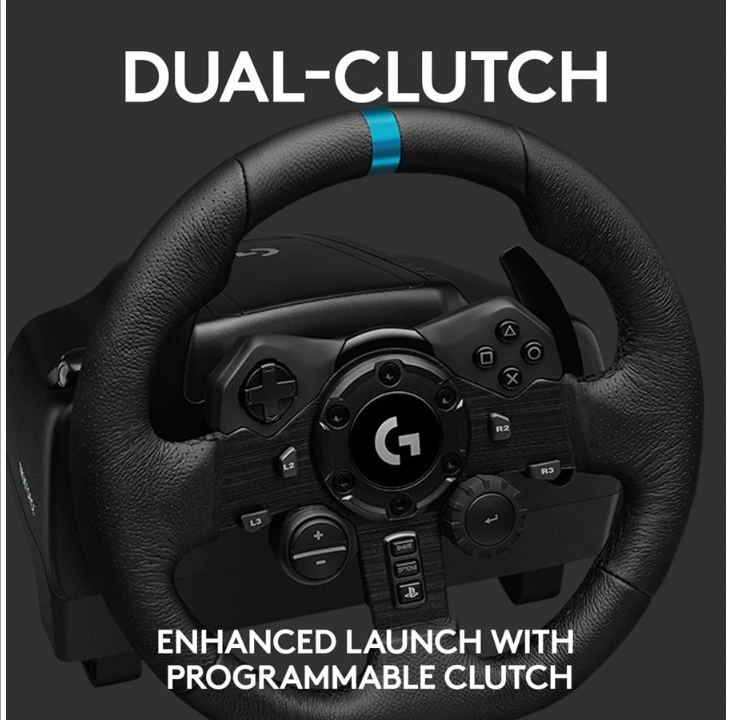 عجلة القيادة والدواسات Logitech G923 TRUEFORCE - PS5/PS4 والكمبيوتر الشخصي - مجموعة عجلة القيادة والدواسات - Sony PlayStation 4