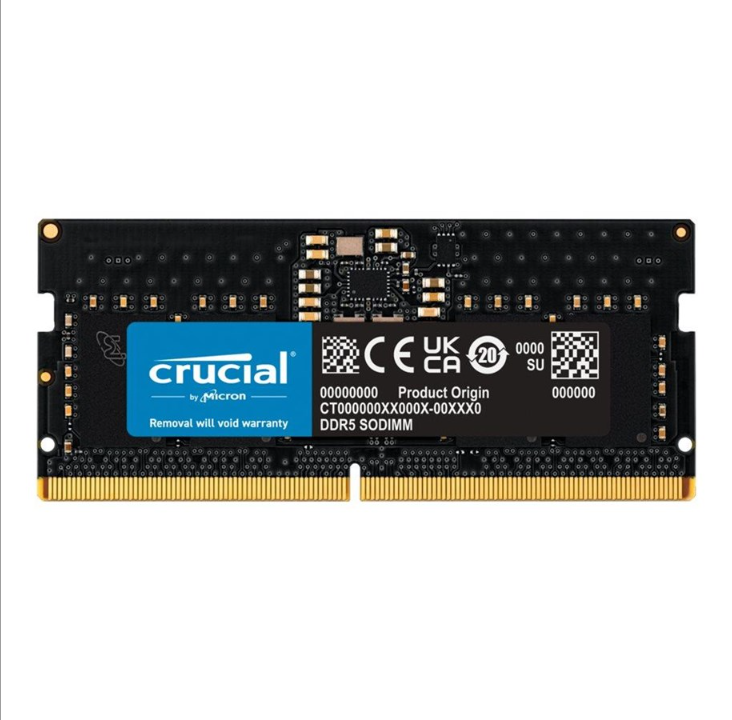 Crucial - وحدة DDR5 - 8 جيجا بايت - SO-DIMM 288-pin - 4800 ميجا هرتز / PC5-38400 - غير مخزنة