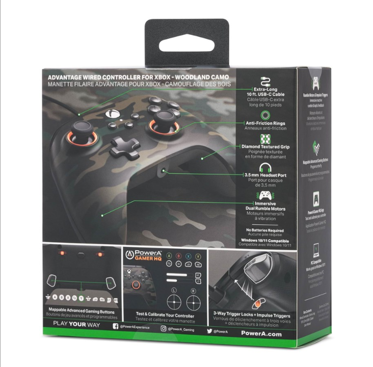 适用于 Xbox Series X|S 的 PowerA Advantage 有线控制器 - 森林迷彩 - 游戏手柄 - Microsoft Xbox Series S