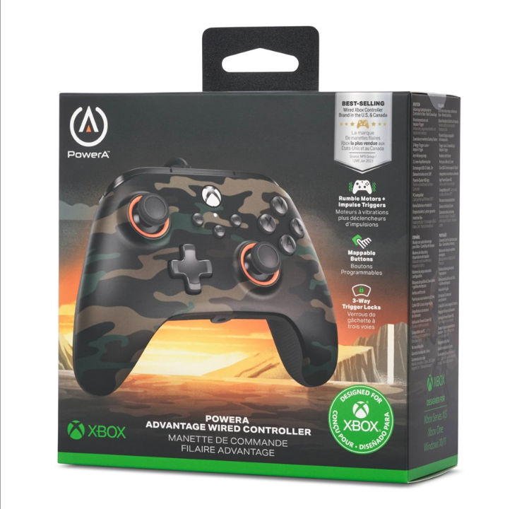 PowerA Advantage wired controller for Xbox Series X|S - Forest camouflage - Gamepad - Microsoft Xbox Series S