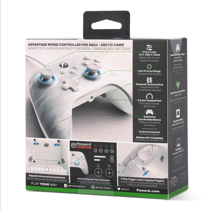 PowerA Advantage Wired Controller for Xbox Series X|S - Arctic Camouflage - Gamepad - Microsoft Xbox Series S