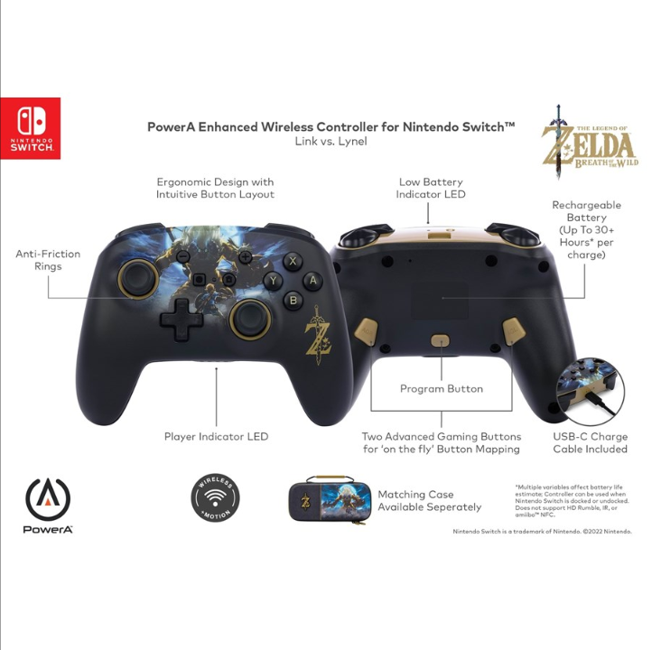 PowerA Enhanced Wireless Controller for Nintendo Switch - Link vs. Lynel - Gamepad