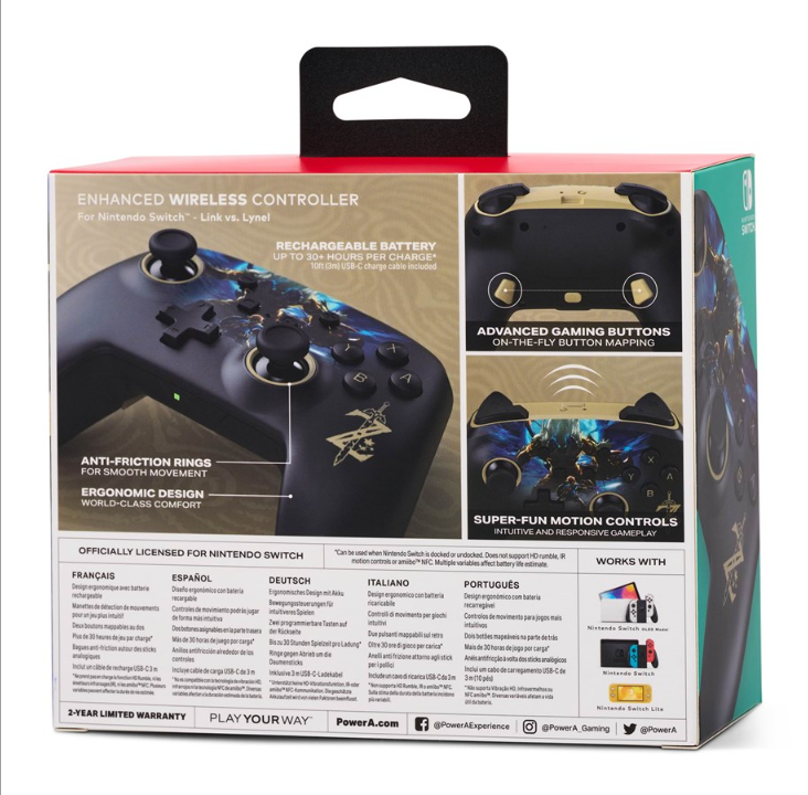 PowerA Enhanced Wireless Controller for Nintendo Switch - Link vs. Lynel - Gamepad