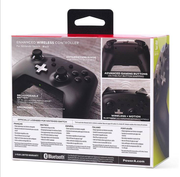 PowerA Enhanced Wireless Controller for Nintendo Switch - Black - Gamepad