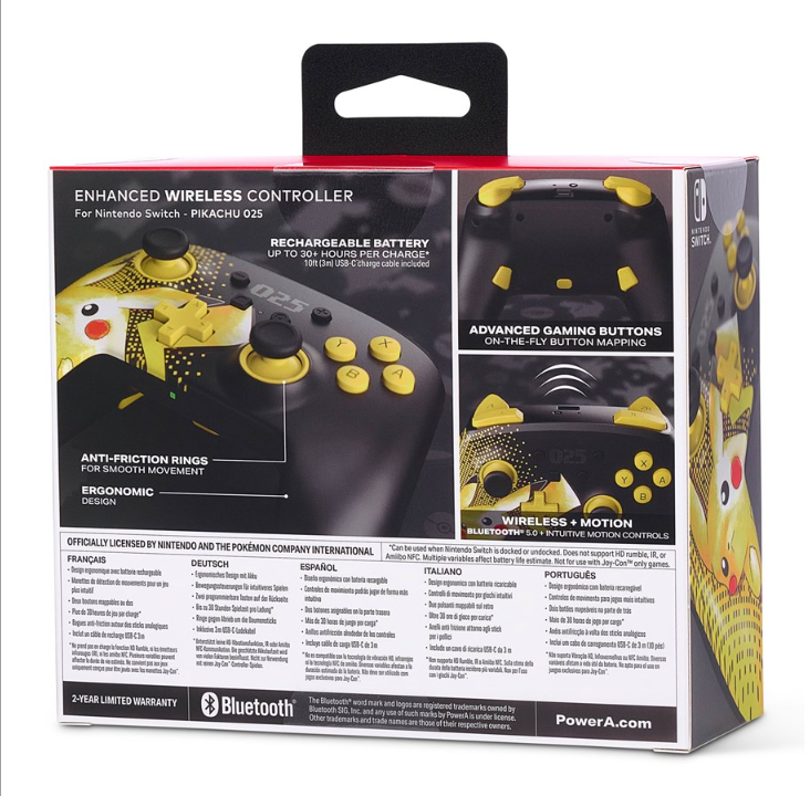 PowerA Enhanced wireless controller for Nintendo Switch - Pikachu 025