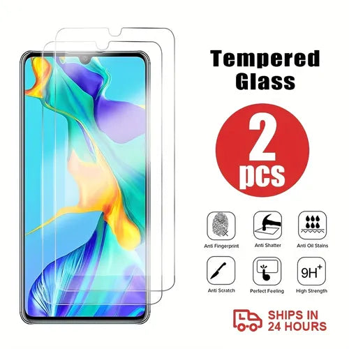 2Pcs Tempered Glass Screen Protector For Honor Play 8 8s Y5 2019 8X MAX 8X 8C 9X PRO Y9S 9X 9A 9X LITE