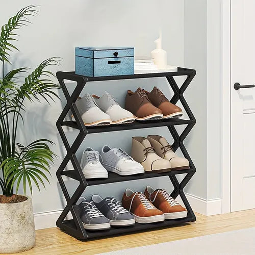 1pc Multi-layer Shoes Shelf, Folding Simple Shoes Shelving, Home Dormitory Balcony X-type Shoes Cabinet, Space Saving Shoes Rack