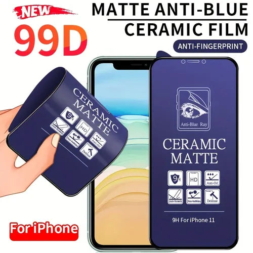 [4 Pieces] Matte Anti Blue Ray Flexible Film For IPhone 11 11 Pro 11Pro Promax Soft Ceramics Screen Protector