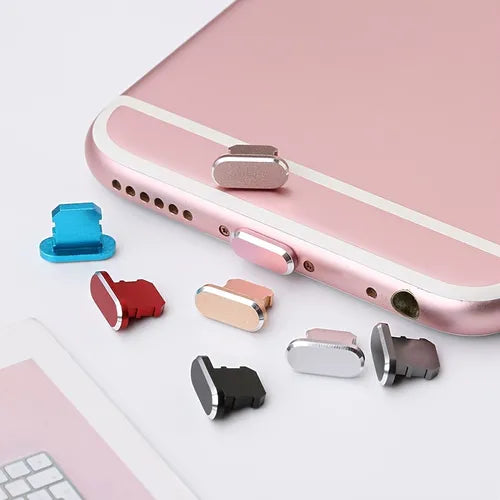 1pc Aluminum Alloy Dustproof Plug Portable Charging Port Cover For Apple IOS IPhone