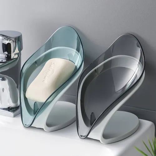 1pc Leaf Soap Dispenser Creative Soap Rack Drain Toilet Drain No Perforated Soap Rack Soap Tray