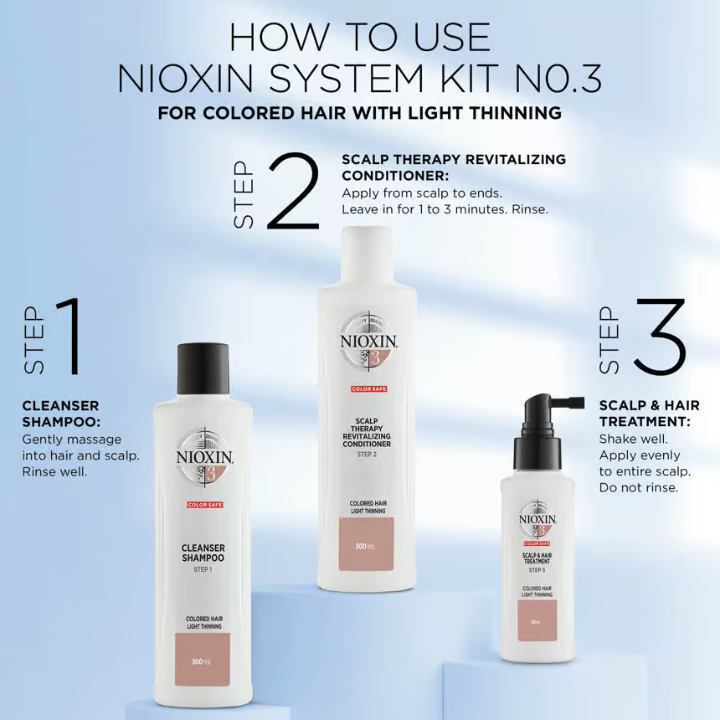 NIOXIN Hair System Kit 3 Fine, Thin & Colored Hair 350 ml