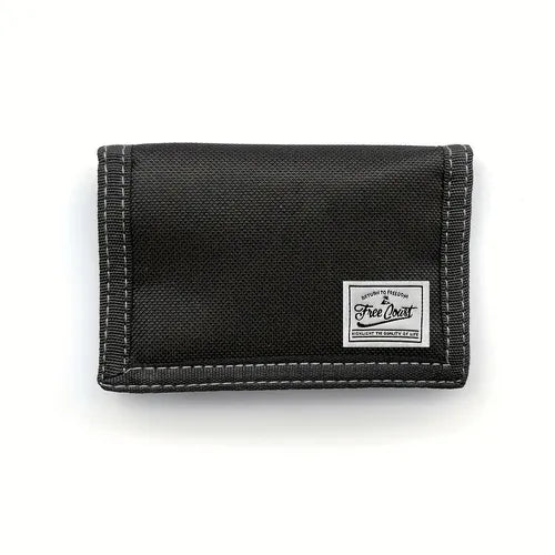 Men's Casual Trifold Wallet Short Canvas Wallet Folding Zipper Velcro Coin Purse