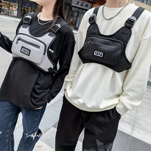 Men's Chest Bag Women's Slant Shoulder Bag Solid Color Oxford Canvas Couple Bag Sports Bag Storage Bag Earphone Bag Phone Bag