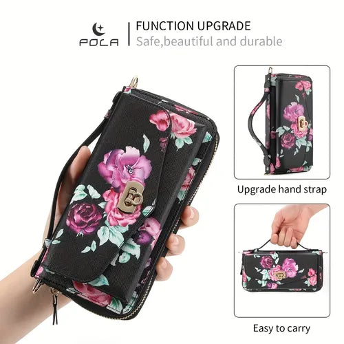 Universal Mobile Phone Case/leather Case For Apple 13/13pro 6.1 Inch With Zipper, Card Slot And Money Pocket, Multifunctional Mobile Phone Leather Case