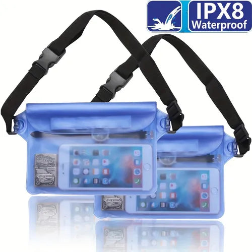 2pcs Waterproof Pouch IPX8 Waterproof Dry Bag Snowproof Dirtproof Sandproof Case Bag Waterproof Wallet For Boating Swimming Snorkeling Kayaking Beach Pool Water Parks 8.7x6.3inch