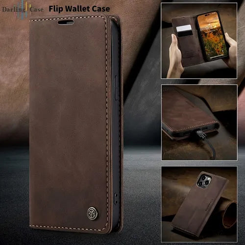 Leather Business Solid Color Phone Case For IPhone 14 13 12 11 7 8 XR XS Max SE2