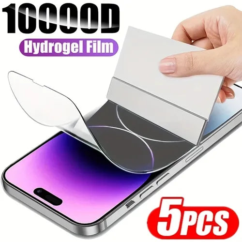 5PCS Soft Full Cover Soft Not Glass Phone Screen Protector Hydrogel Film Protective Film For Iphone 14 Plus/13/12/11 Pro/X/XR/XS MAX