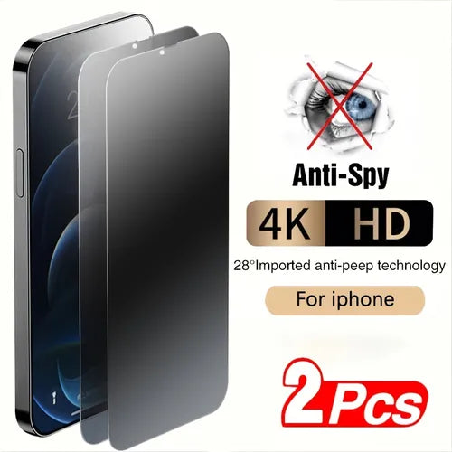 2pcs Anti-spy Tempered Glass Phone Screen Protector Film For Iphone 14 13 12 11 XR Pro Max Plus SE2 X XS 7 8