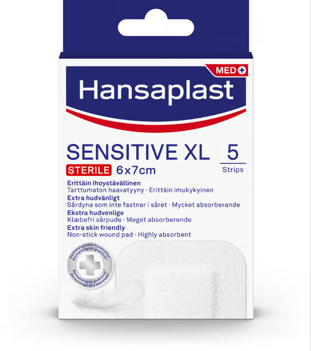 Hansaplast Sensitive Plaster XL 6 x 7 cm 5 pcs