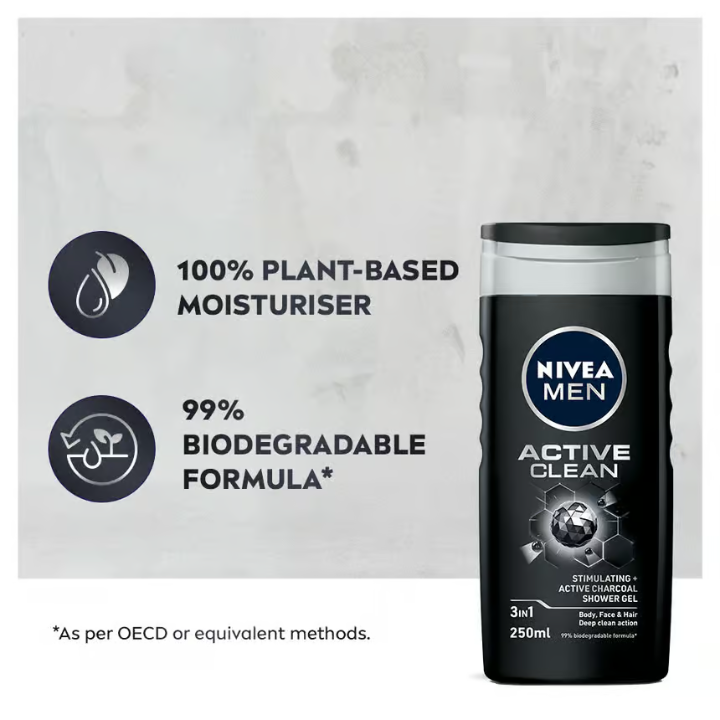 NIVEA MEN Active Clean 3 合 1 沐浴露 250 毫升