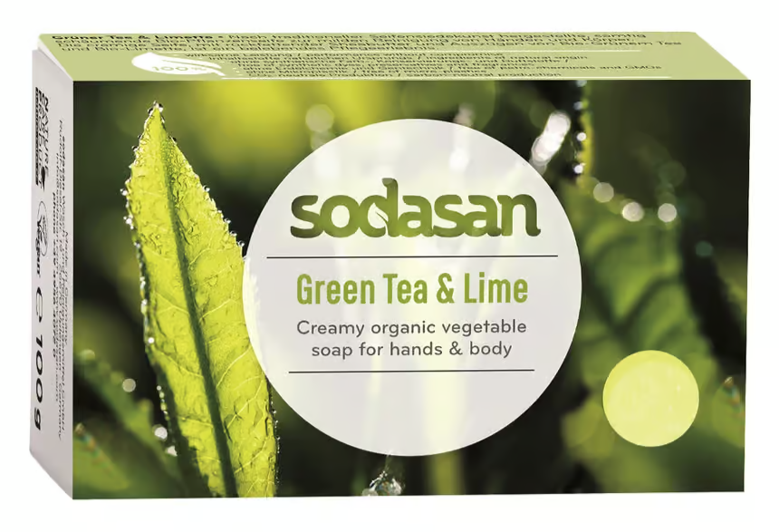 Sodasan Green Tea & Lime Soap 100 g