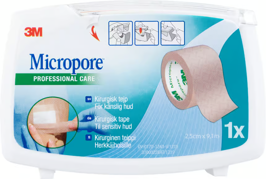 Micropore Surgical Tape Sensitive Skin Brown 2.5cm x 9.1m