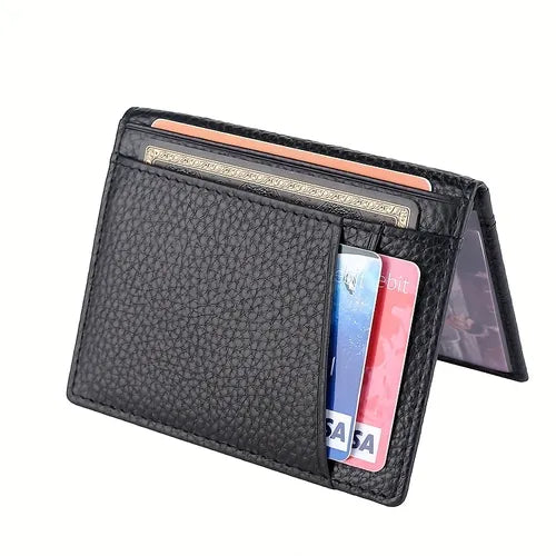 Leather Men's Wallet Fits In Front Pocket Wallet PU Leather ID Holder Slim Wallet Card Case Wallet Front Pocket Card Organizer