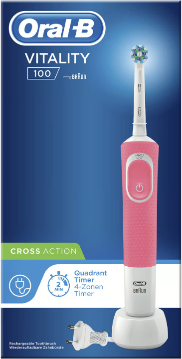 Oral-B Vitality 100 Cross Action 电动牙刷 粉色 1 件