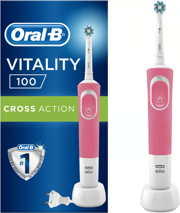 Oral-B Vitality 100 Cross Action 电动牙刷 粉色 1 件