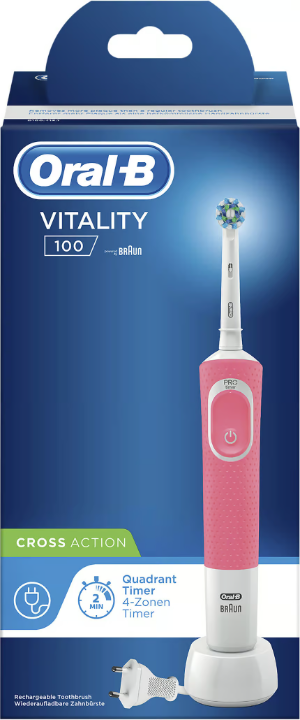 Oral-B Vitality 100 Cross Action 电动牙刷 粉色 1 件