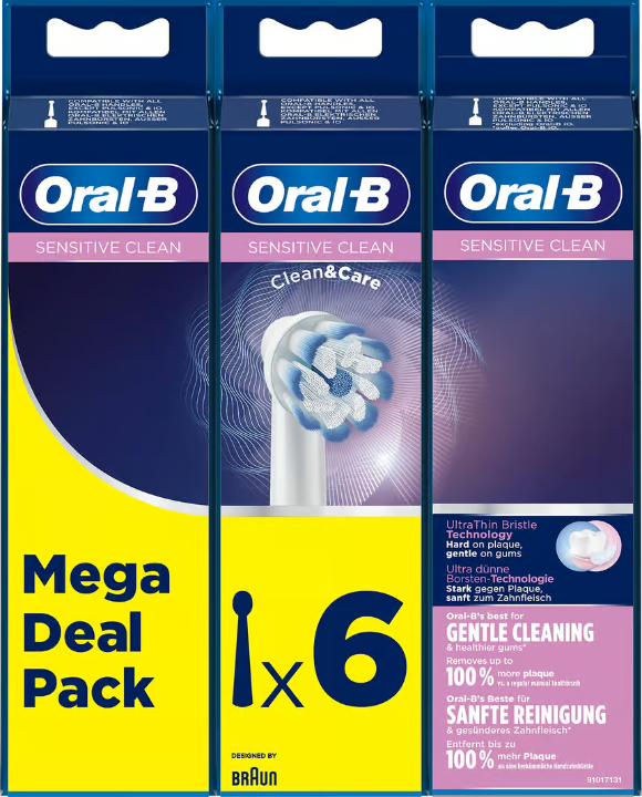 Oral-B 敏感清洁牙刷头 6 支