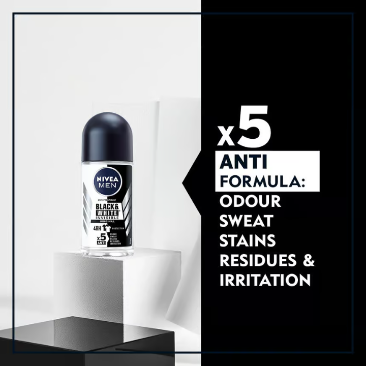 NIVEA MEN Black & White Invisible Original Deo Roll-on 5