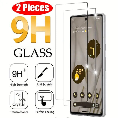 [2 Pieces] HD Full Coverage Tempered Glass For Google Pixel 6 6a 7 Screen Protector, [2 Pack] Screen Protector For Pixel [3D Glass] [Case-Friendly]
