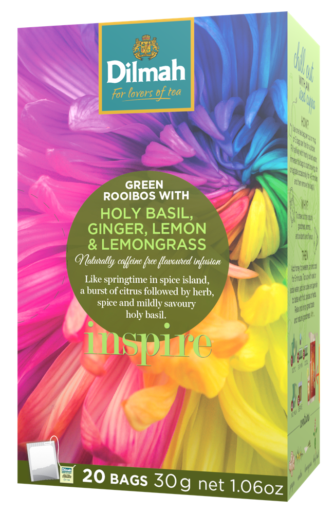 Dilmah Tulsi Ginger Lemongrass Rooibos, 20 Teabags