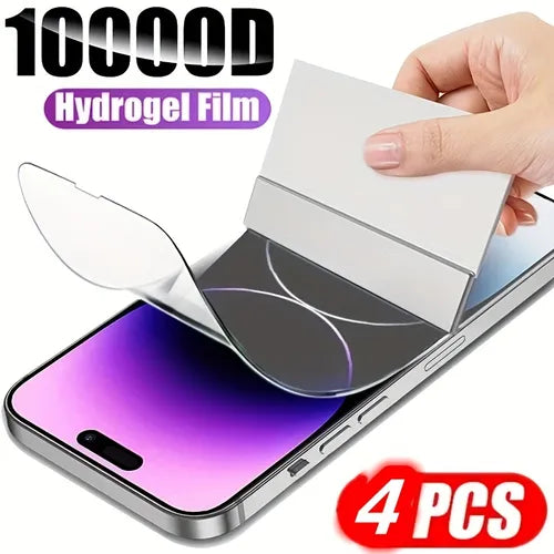 [4pcs] Cover Clear Screen Protector Hydrogel Film For IPhone 13 12 Mini 14 12 11 Pro Max 14 Plus XR X XS Max