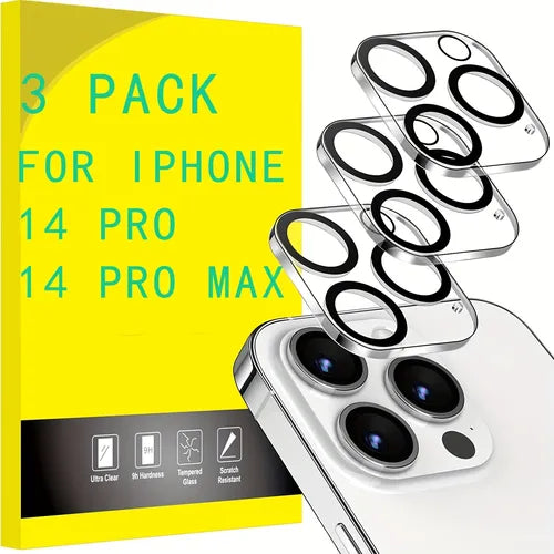 3pcs Camera Lens Protector For IPhone 14 Pro 6.1-Inch And IPhone 14 Pro Max 6.7-Inch, 9H Tempered Glass, Anti-Scratch, Case Friendly