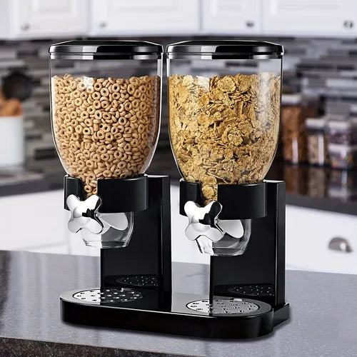 1pc Dry Food Dispenser, Cereal Dispenser 2L/4L, Oatmeal Machine, Kitchen Miscellaneous Grain Storage Tank, Oatmeal Dried Fruit Snack Storage Tank, Food Storage Cans, Kitchen Accessories