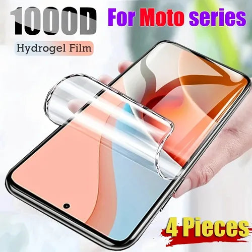 [4pcs] Soft Hydrogel Film, Full Cover Screen Protector For Moto G8 Plus/ One Vision/ One Action/ Z4/ Z4 Play/ G7/ G7 Plus/ Moto G100/ Moto E 2020/ G Fast/ G Pure