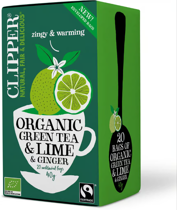 Clipper Organic Green Tea Lime & Ginger 20 pcs